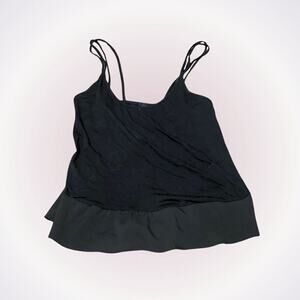 ASOS Black Tank Top with Flutter Hem | Sz 4